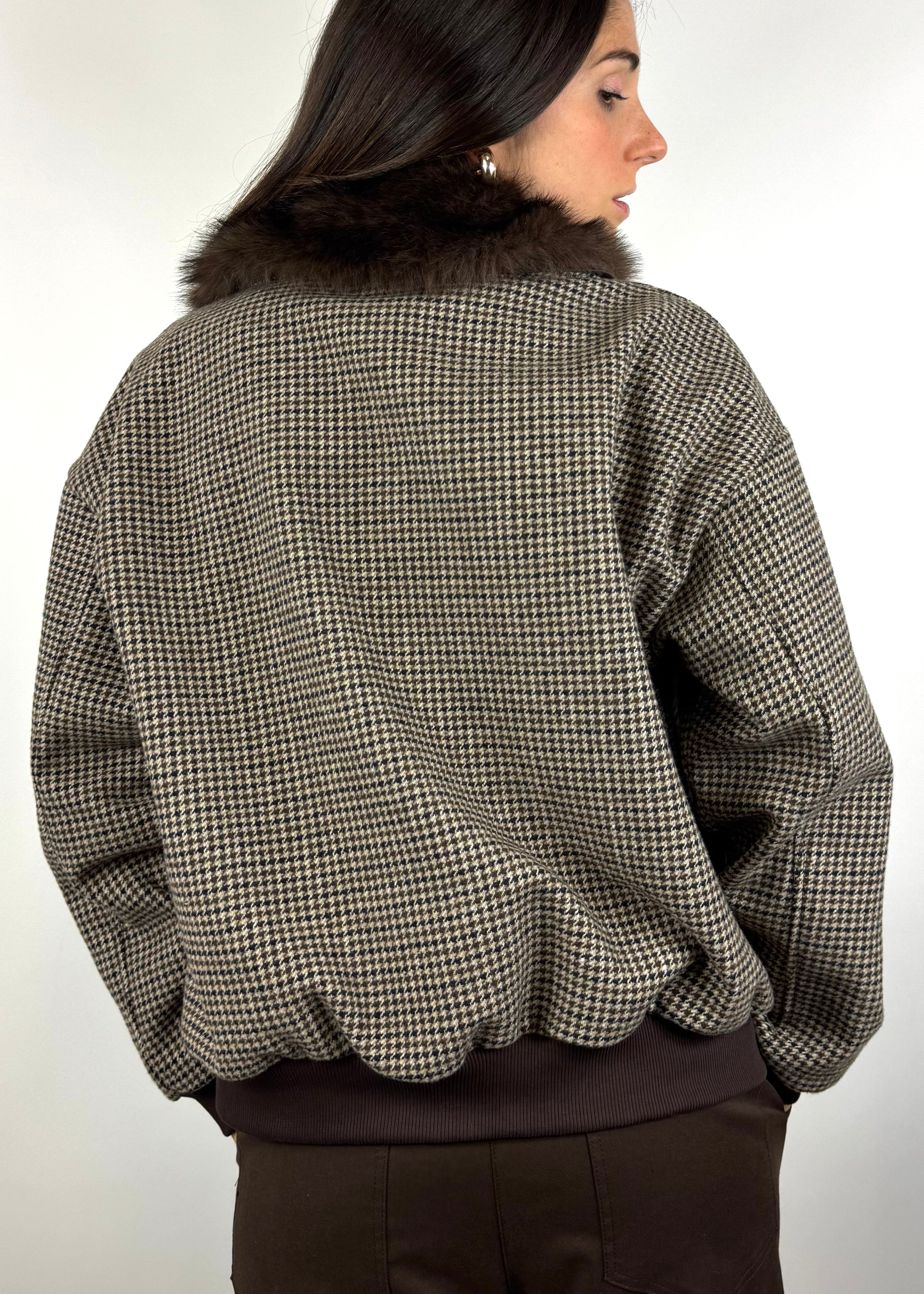 SUSY MIX BOMBER CON COLLETTO ECOPELLICCIA