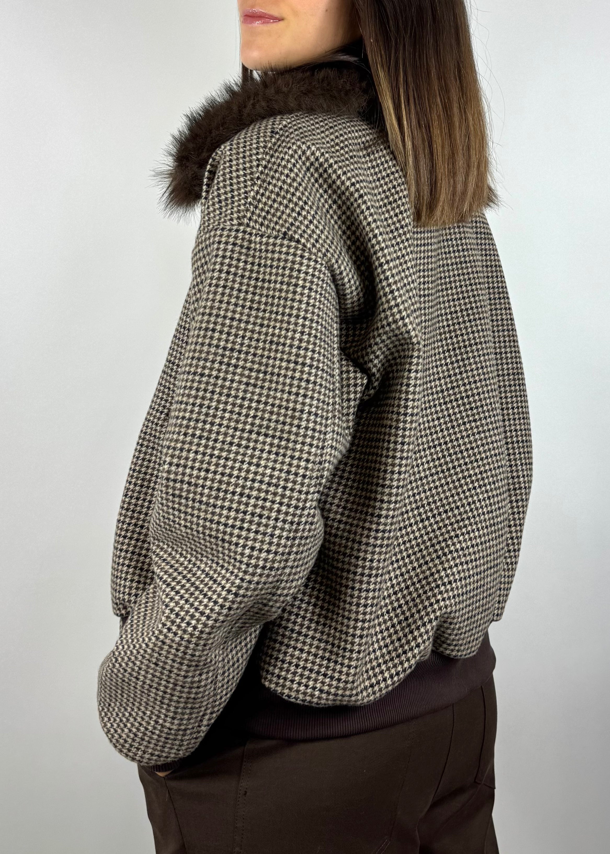 SUSY MIX BOMBER CON COLLETTO ECOPELLICCIA