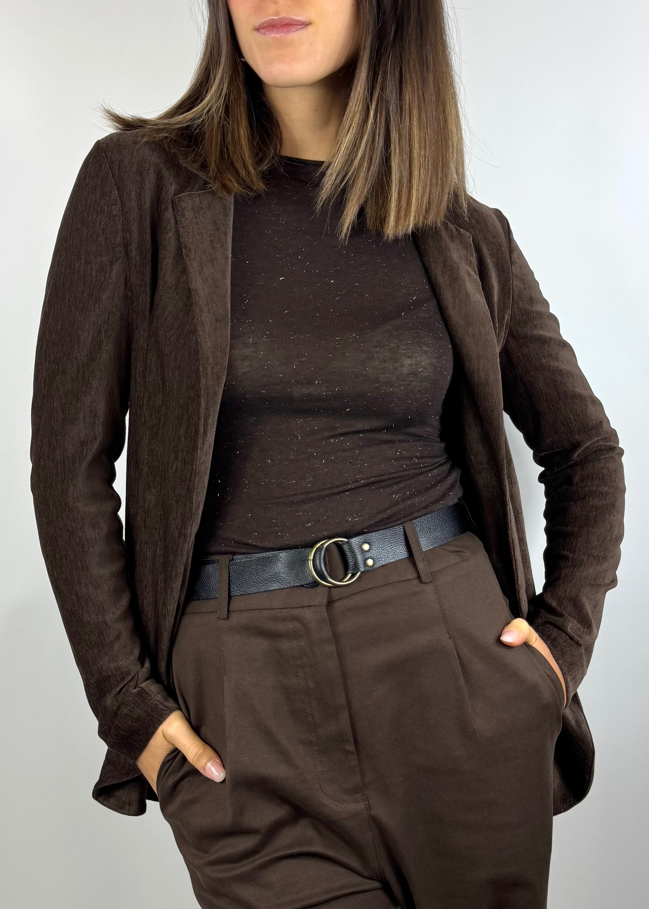 SUSY MIX GIACCA IN VELLUTO MORO