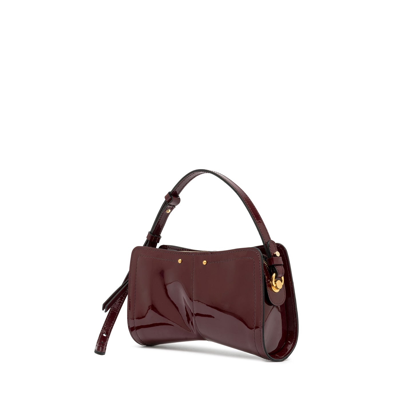 Gianni Chiarini Borsa modello baguette in pelle verniciata keira wine berry
