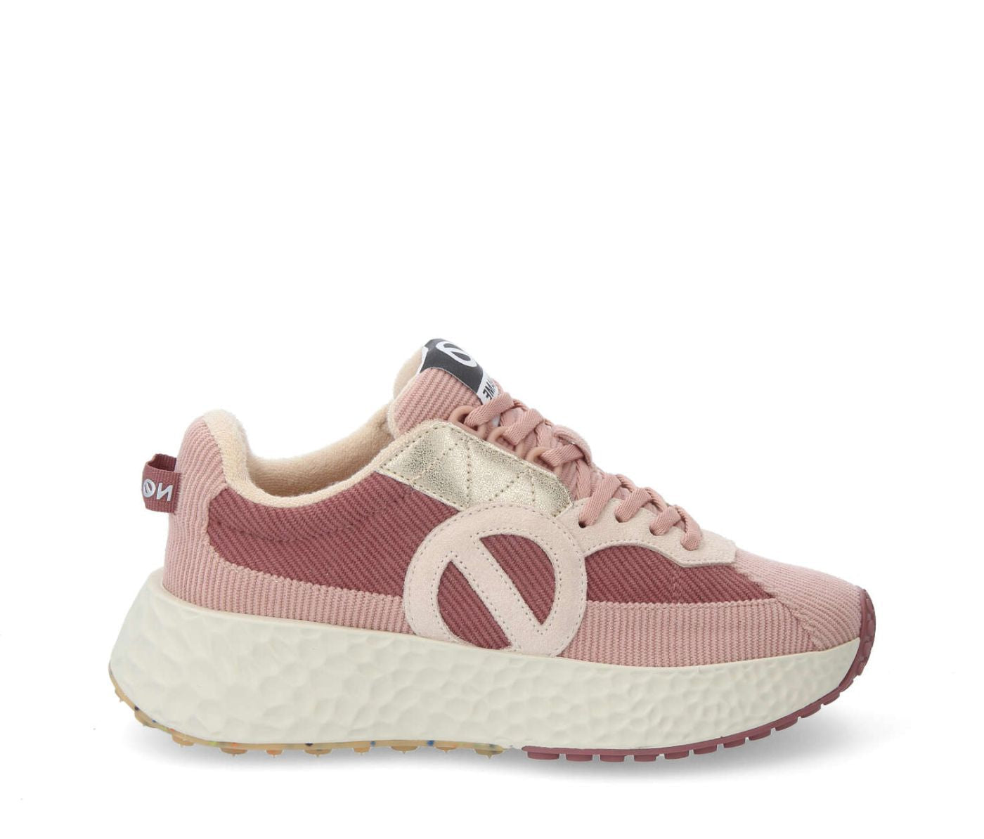 NO NAME Sneaker donna in velluto rigato rosa