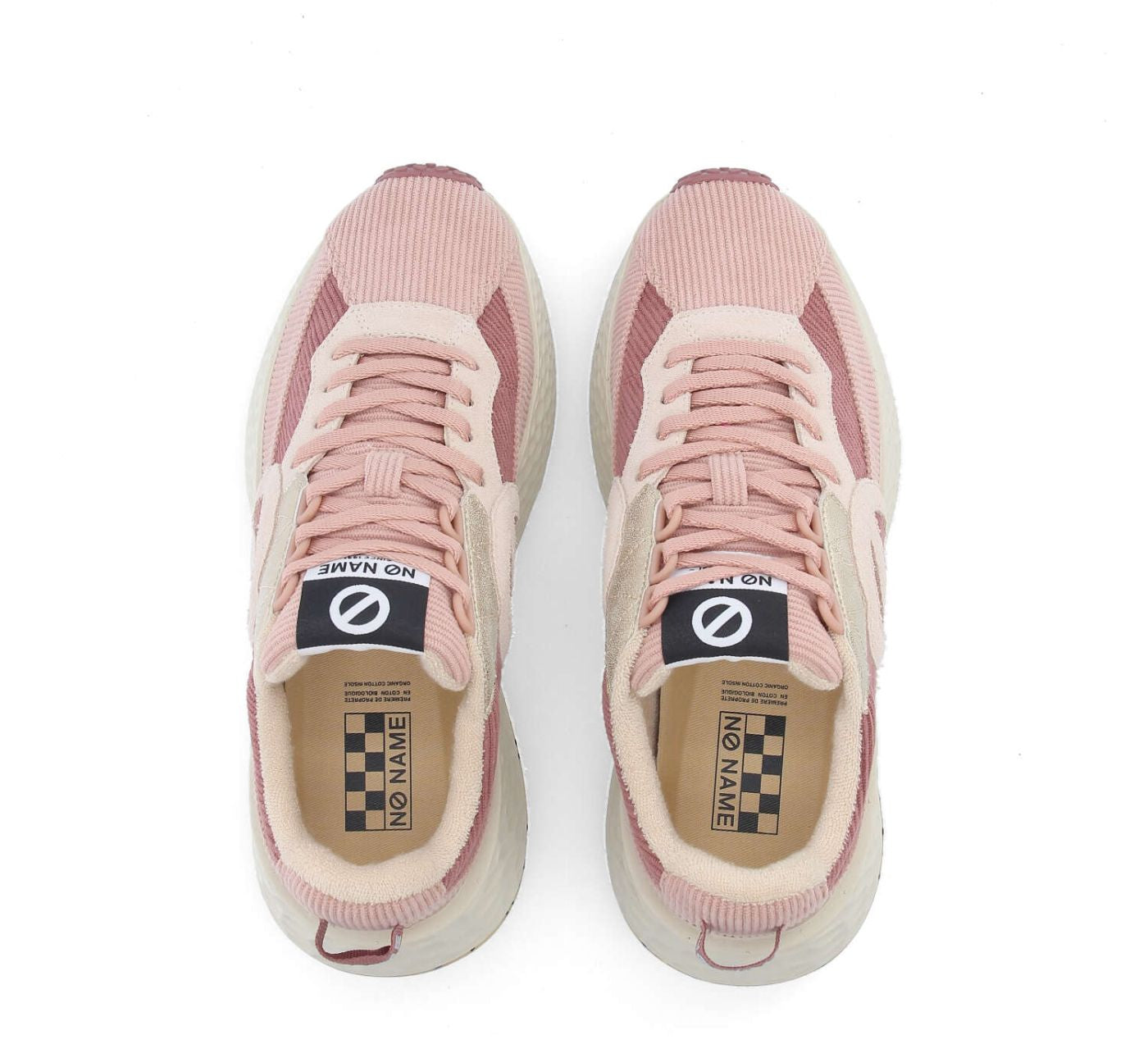NO NAME Sneaker donna in velluto rigato rosa