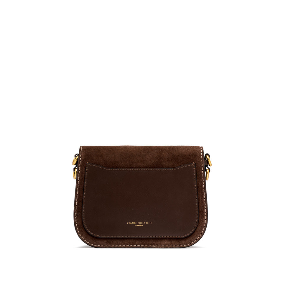 Gianni Chiarini Borsa a tracolla in camoscio e pelle chocolate