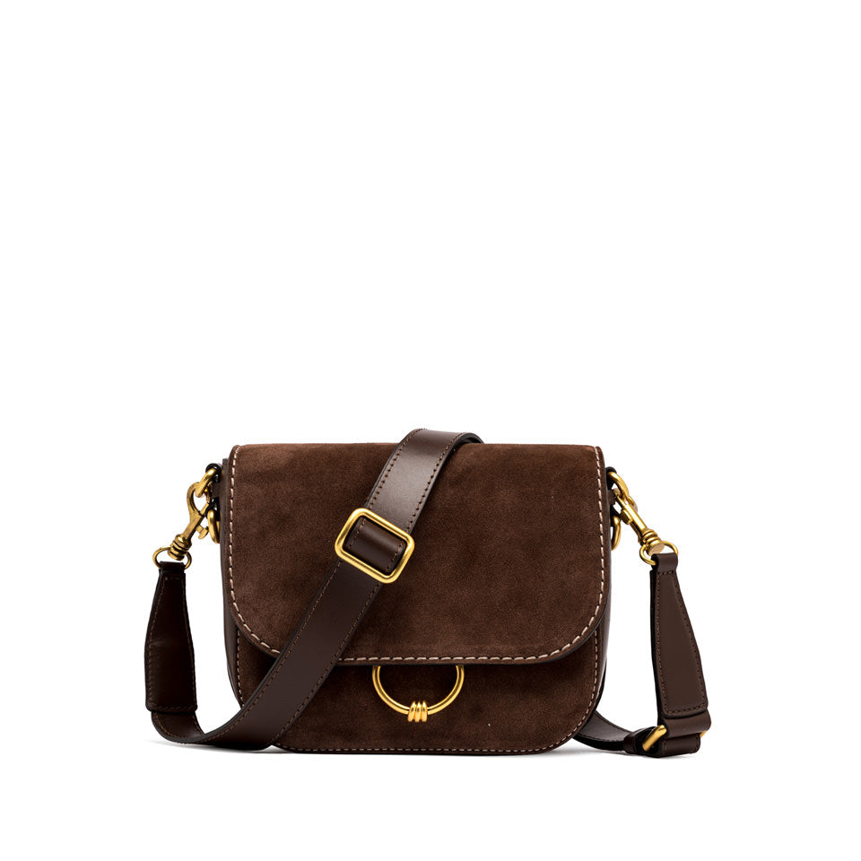 Gianni Chiarini Borsa a tracolla in camoscio e pelle chocolate