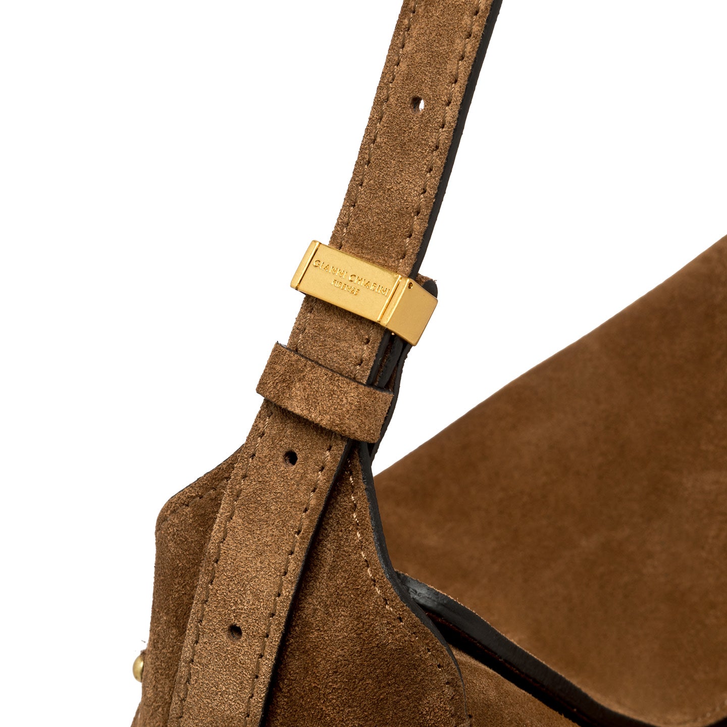 Gianni Chiarini Borsa a spalla di pelle scamosciata penelope cognac