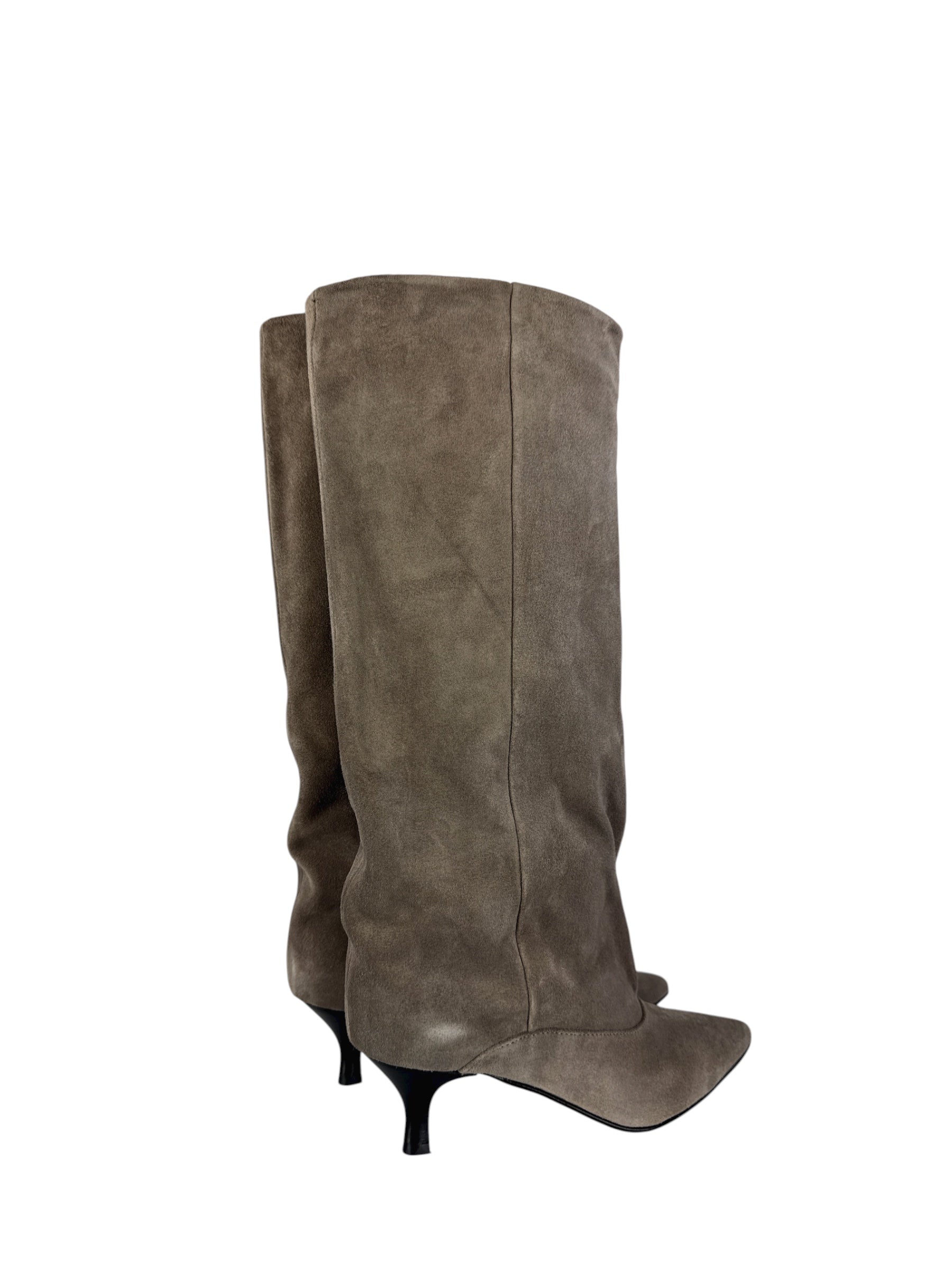 ELISA LANCI stivale in camoscio taupe