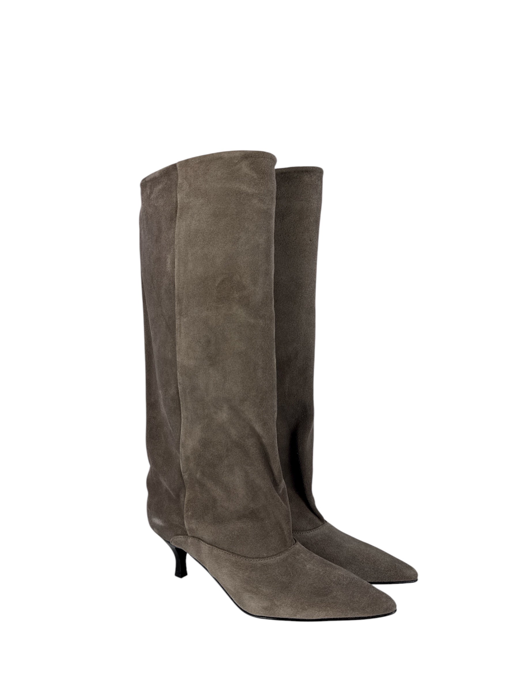 ELISA LANCI stivale in camoscio taupe