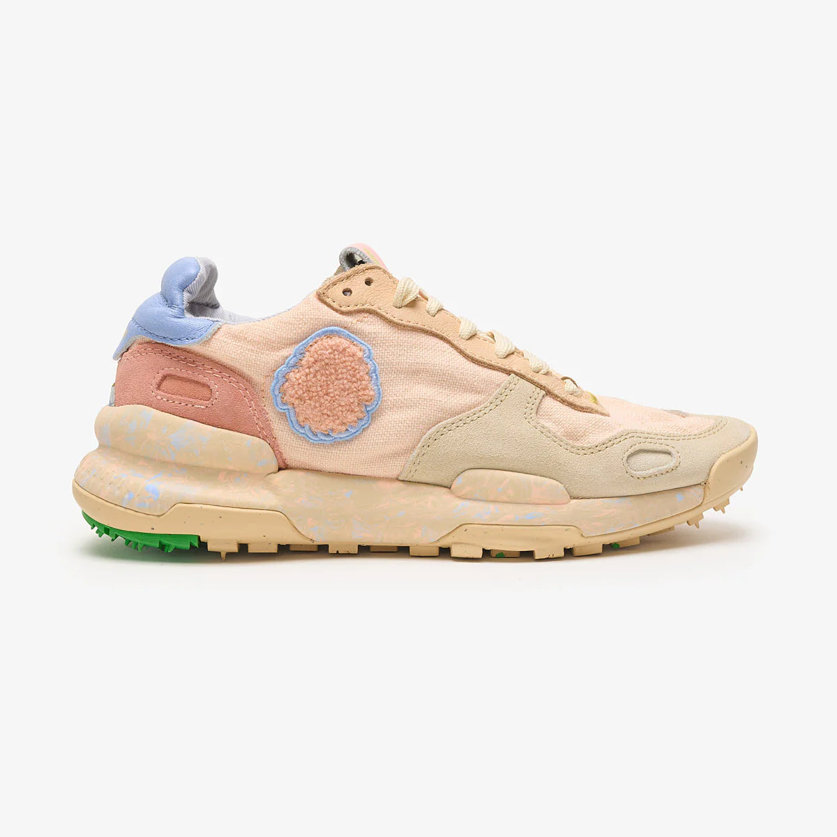 Satorisan sneakers donna in lino pesca e dettagli in suede lilla