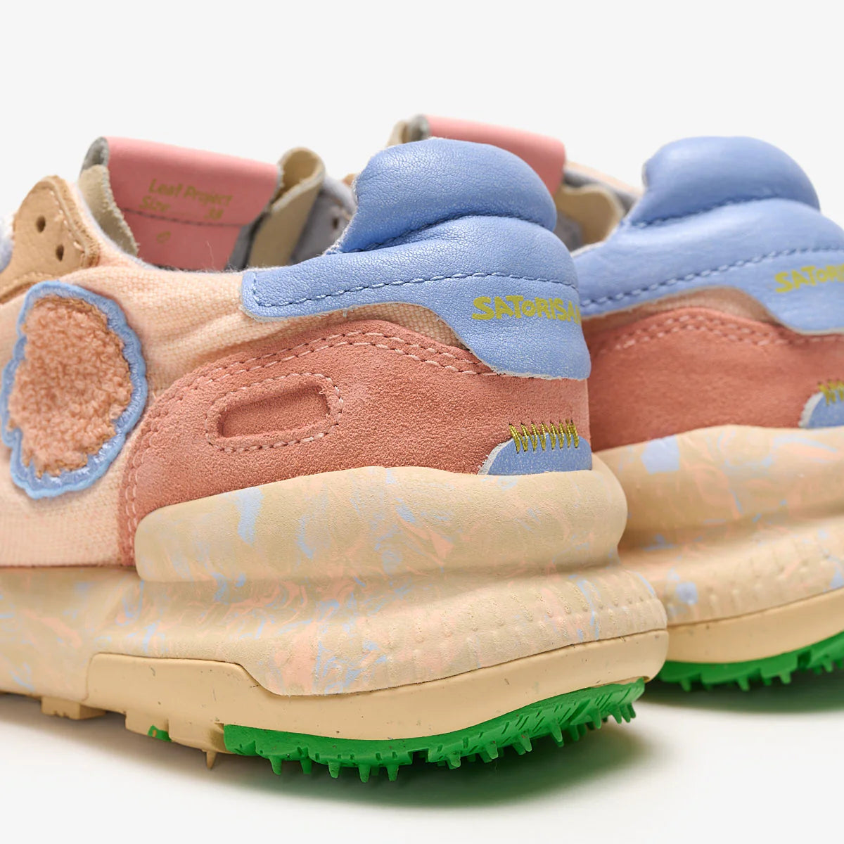 Satorisan sneakers donna in lino pesca e dettagli in suede lilla