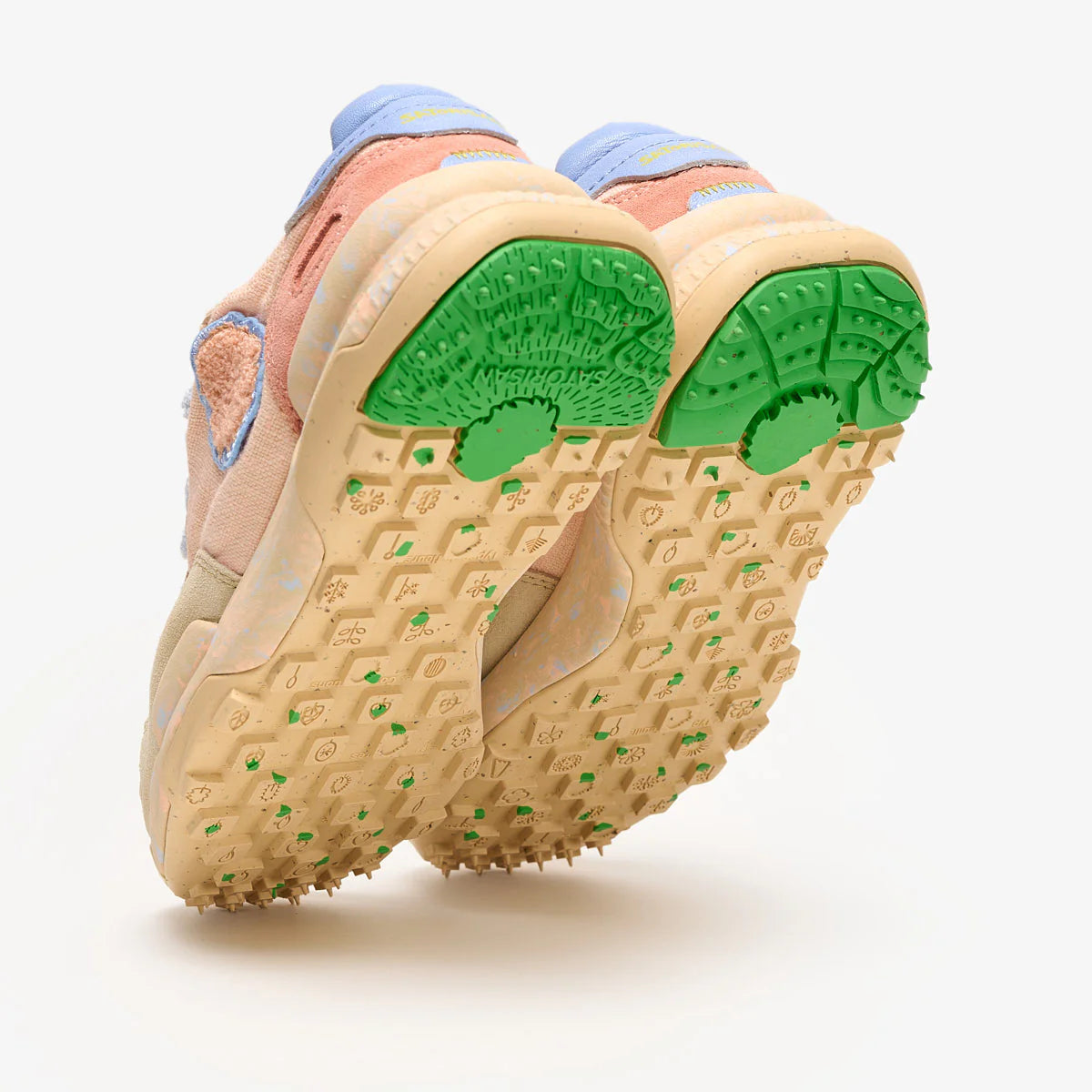 Satorisan sneakers donna in lino pesca e dettagli in suede lilla