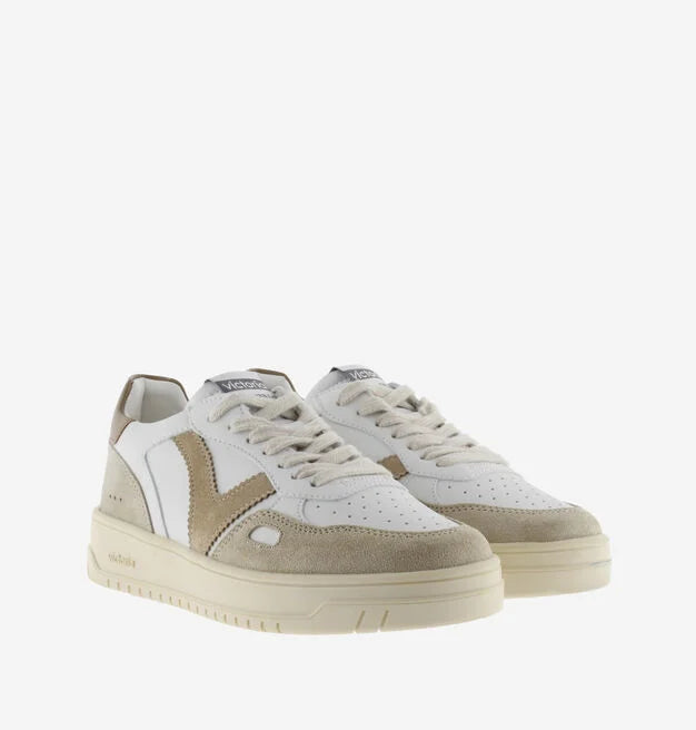 VICTORIA SNEACKER IN PELLE E SUEDE BEIGE