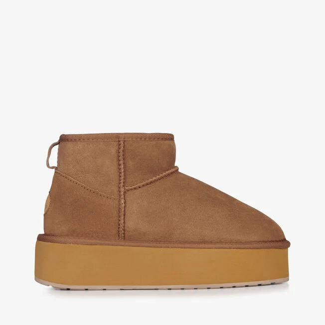 Emu Australia stivaletto platform donna chestnut in pelle di pecora australiana