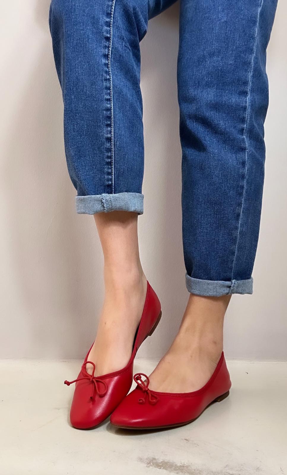Ovyé Ballerina donna in pelle nappata color rosso