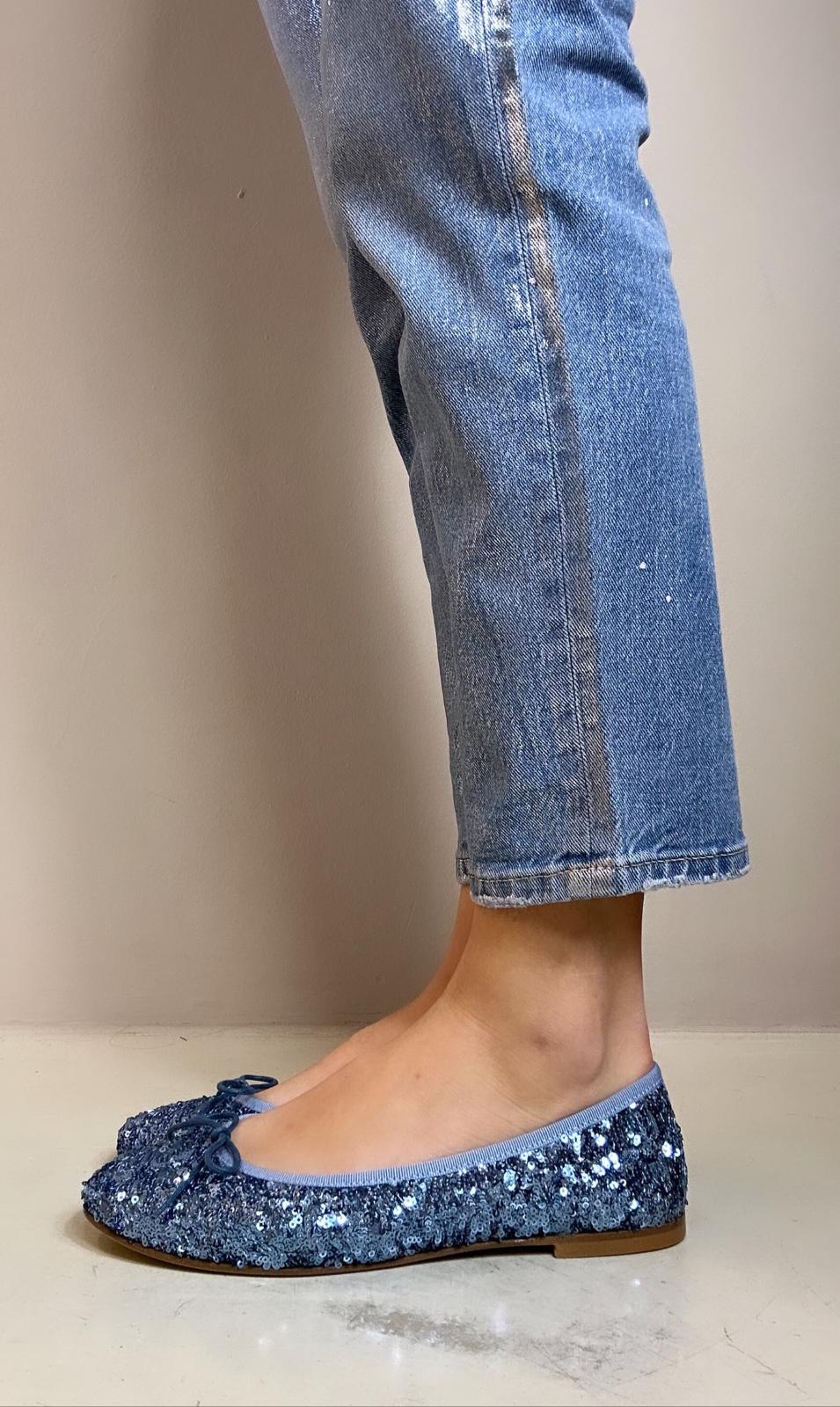 Ballerina in paillettes cielo
