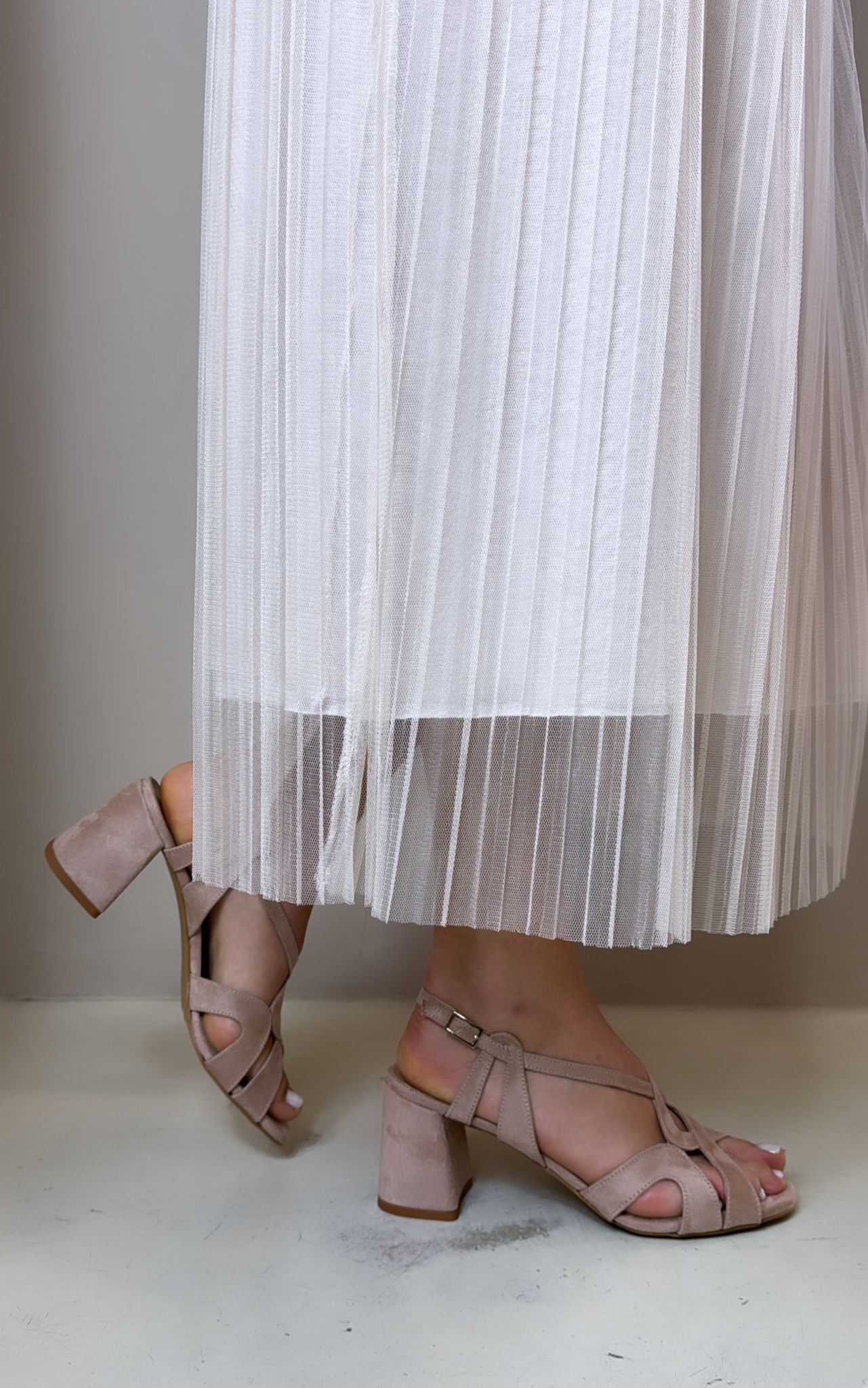 Bottega Lotti Sandalo donna effetto scamosciato nude