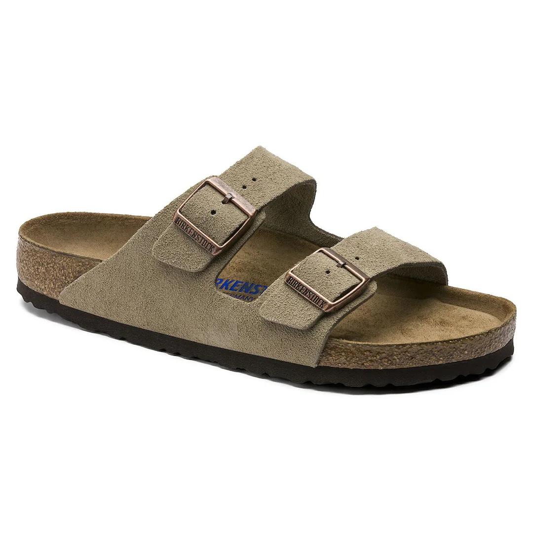 Birkenstock ciabatte unisex due fasce in suede taupe