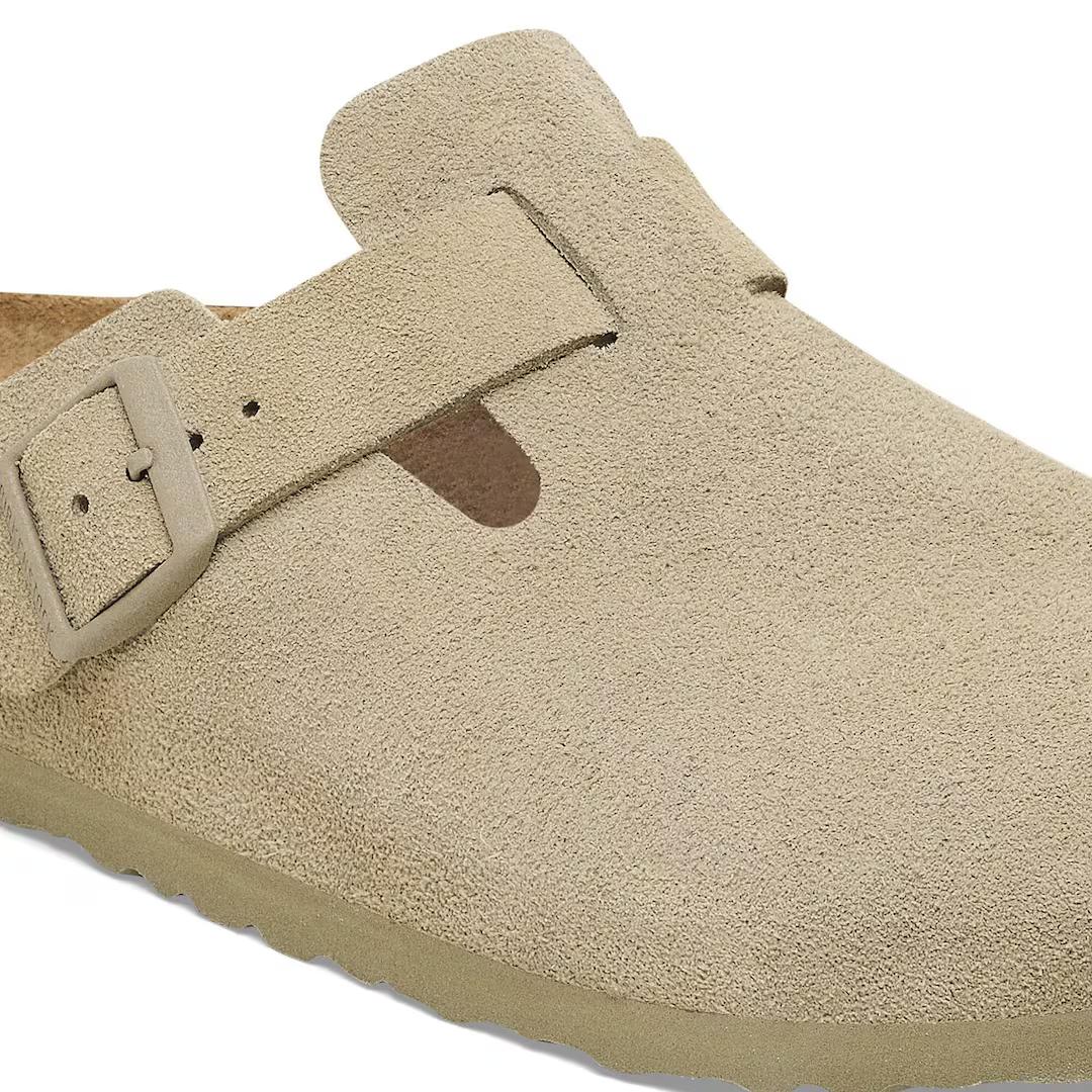 Birkenstock sabot pelle scamosciata color khaki