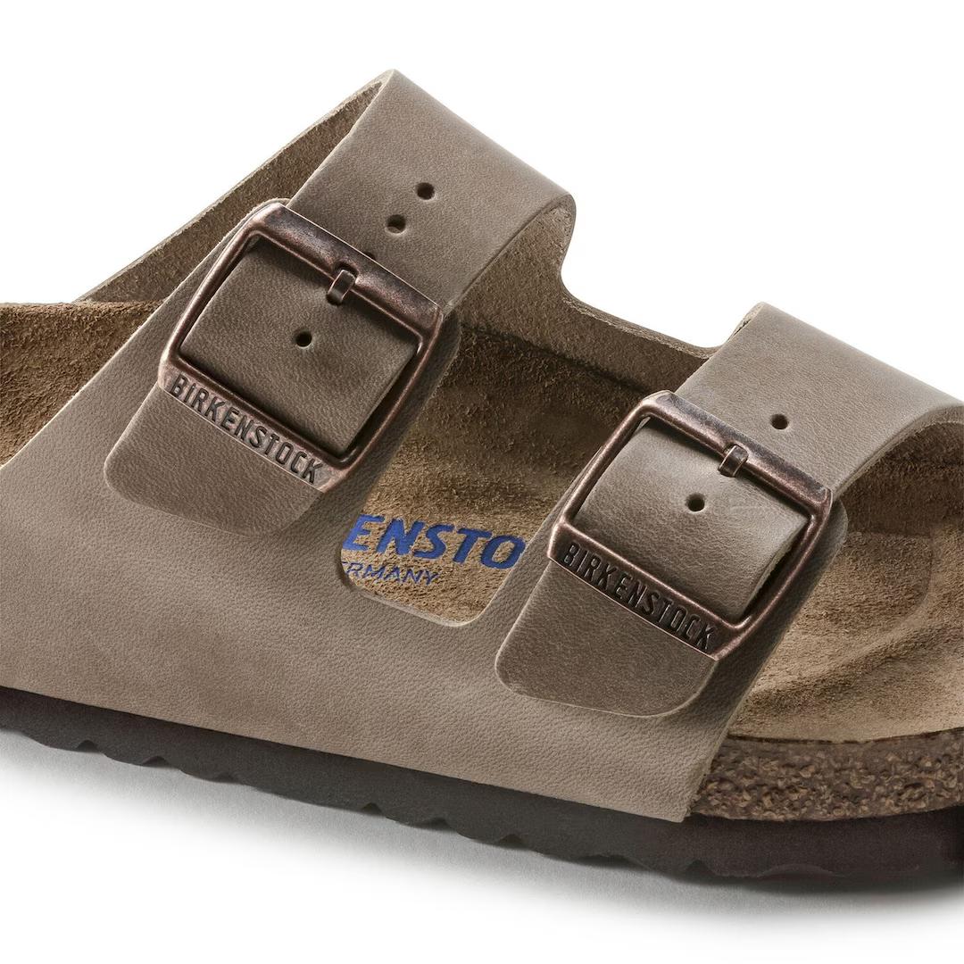 Birkenstock Ciabatta unisex Arizona SFB in pelle oliata tabacco