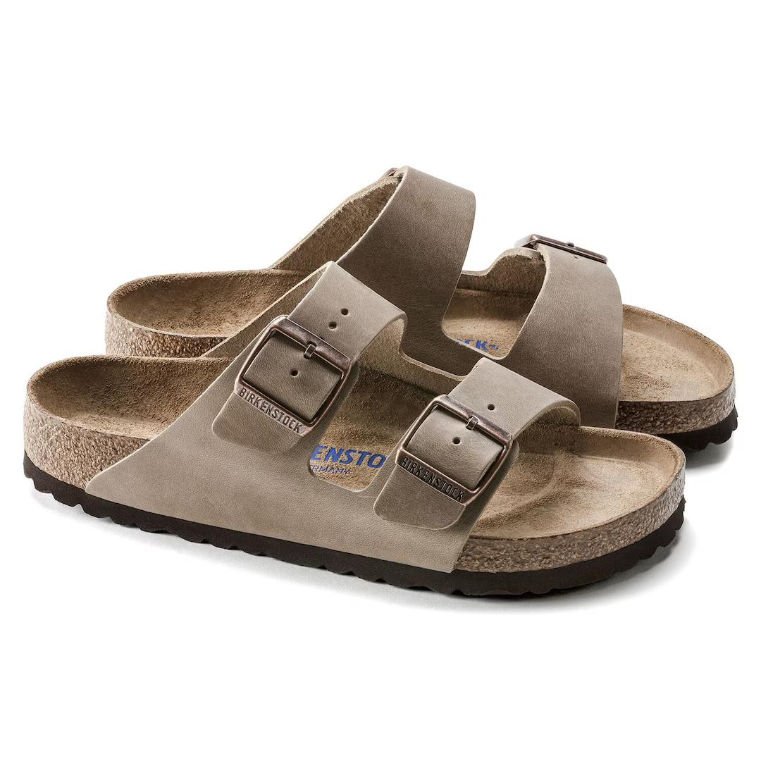Birkenstock Ciabatta unisex Arizona SFB in pelle oliata tabacco
