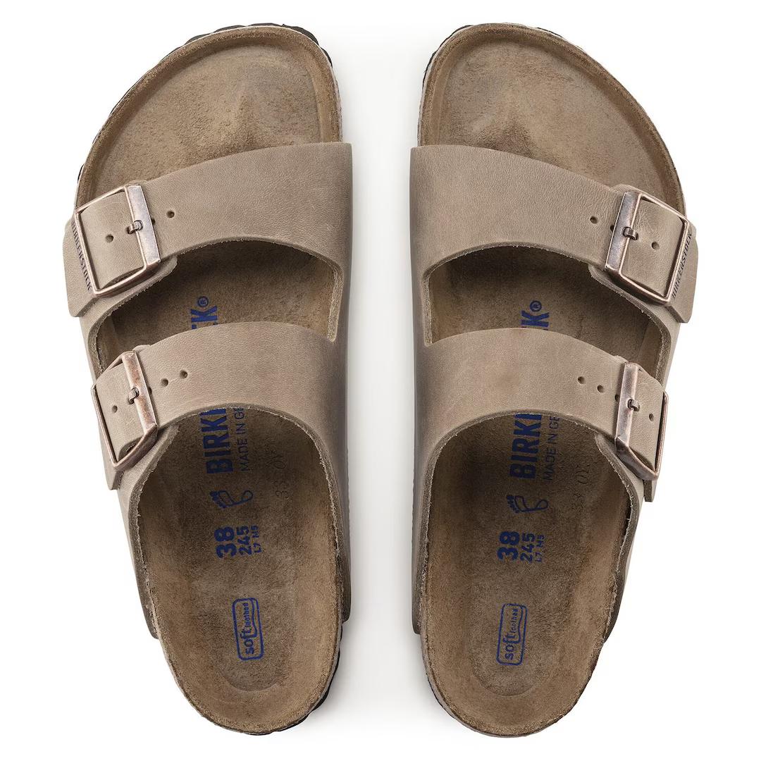 Birkenstock Ciabatta unisex Arizona SFB in pelle oliata tabacco