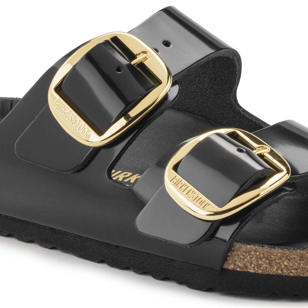 Birkenstock Ciabatta donna arizona in pelle verniciata due fasce nera