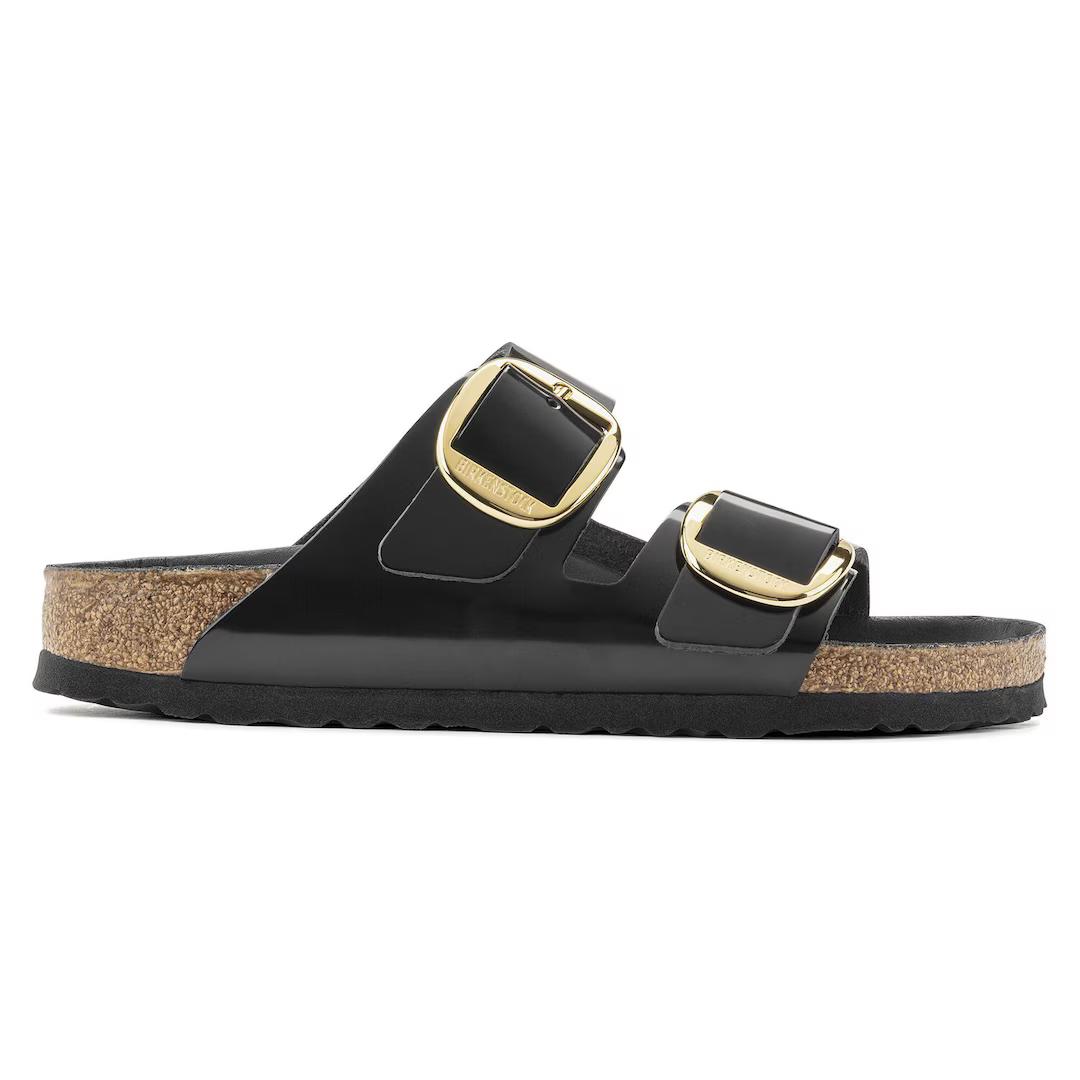 Birkenstock Ciabatta donna arizona in pelle verniciata due fasce nera