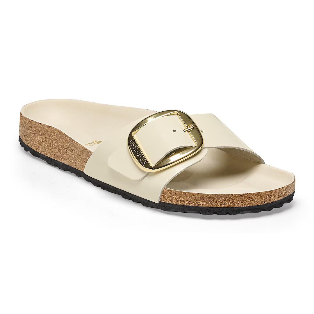 Birkenstock ciabatta donna una fascia high shine crema
