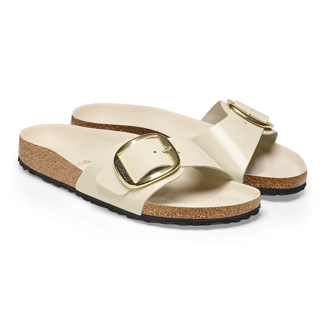 Birkenstock ciabatta donna una fascia high shine crema