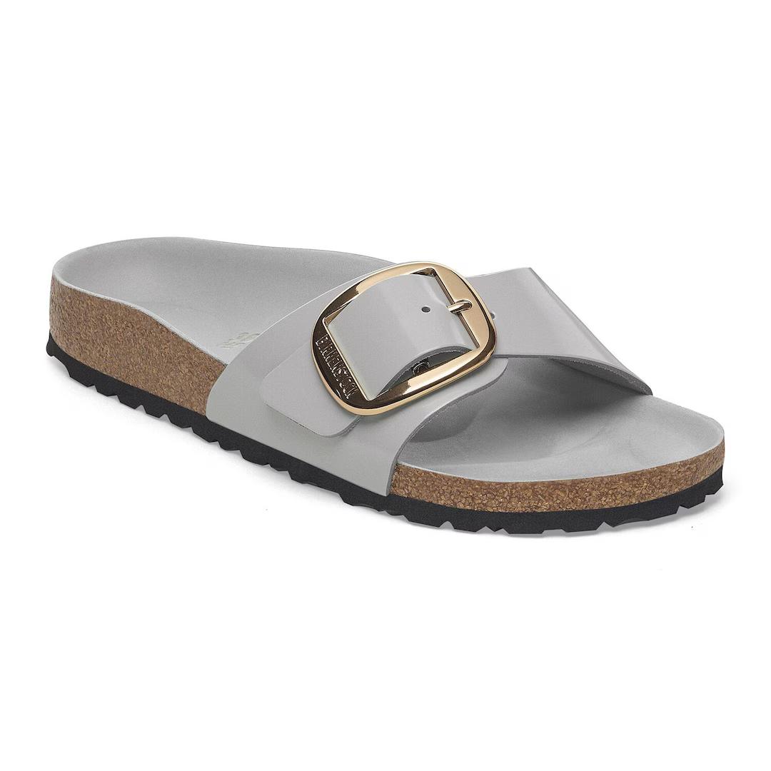 Birkenstock ciabatta donna una fascia high shine grigio
