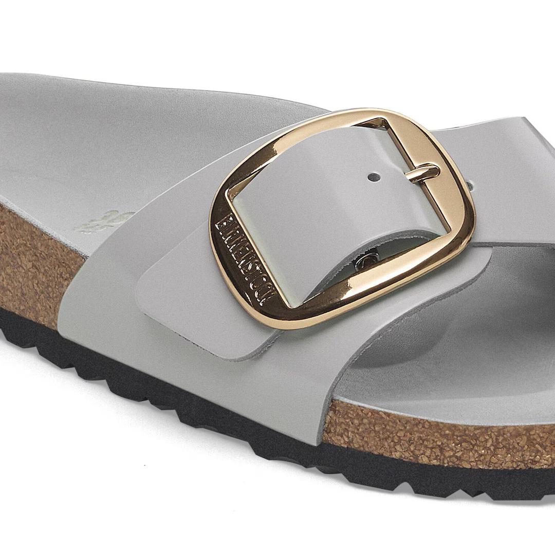 Birkenstock ciabatta donna una fascia high shine grigio