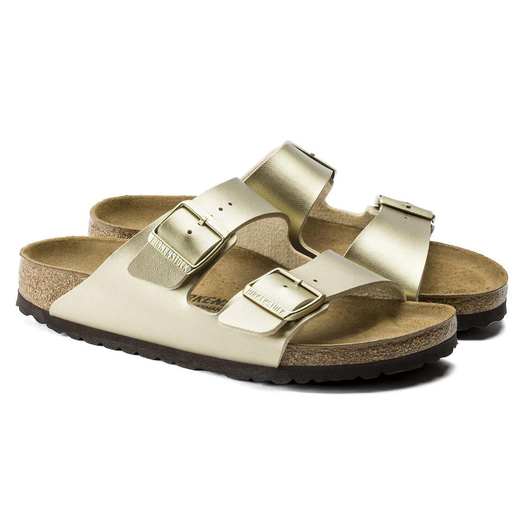 Birkenstock ciabatta donna due fasce birko flor oro