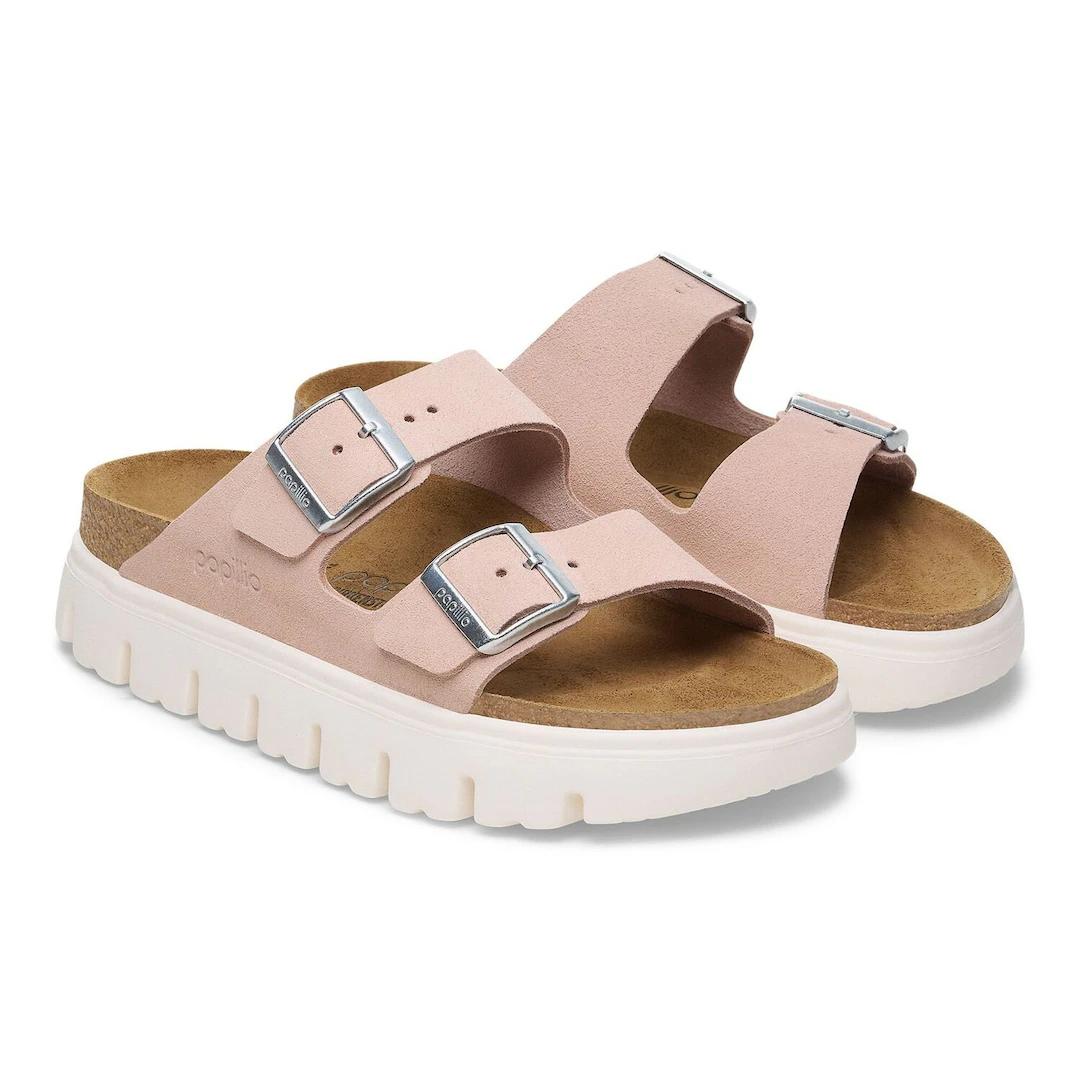 Birkenstock ciabatta donna pap chunky in birko flor rosa con fondo platform