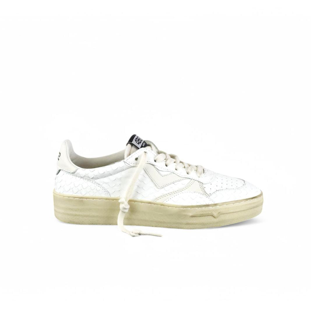 4B12 sneaker donna in pelle squamato bianco