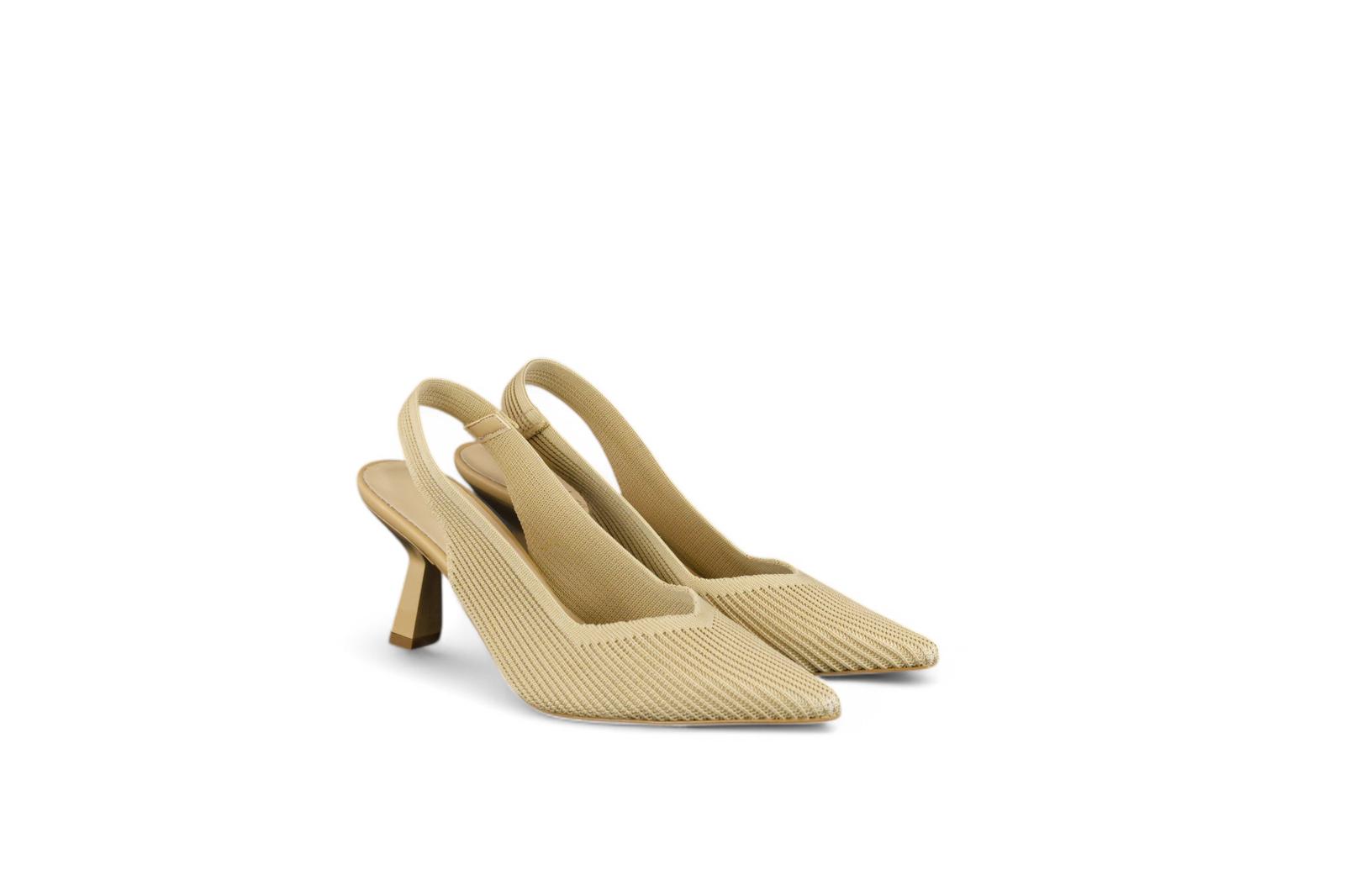 Bottega Lotti chanel donna con tacco in maglia naturale