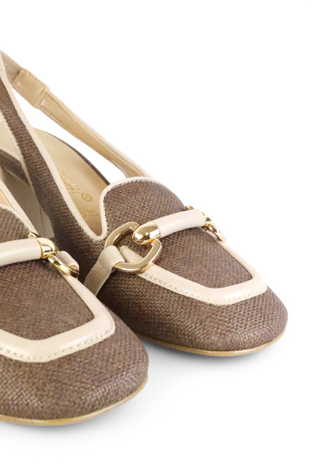 Bottega Lotti slingback donna in rafia rifinito in ecopelle con morsetto fasciato