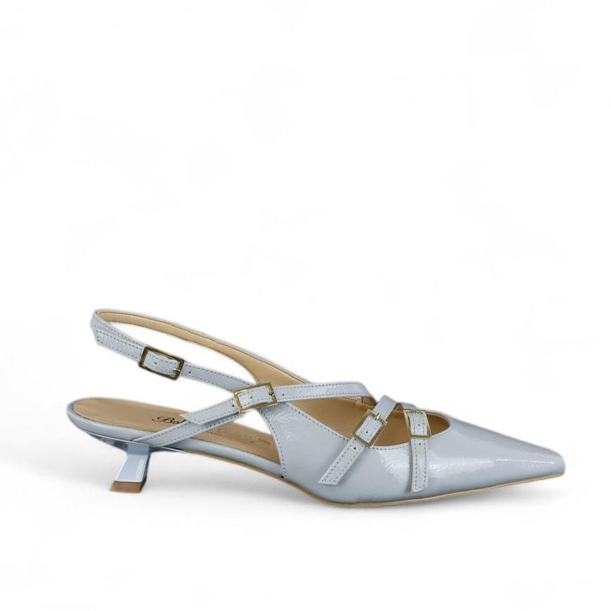 Bottega Lotti slingback donna in naplak celeste con fibbie