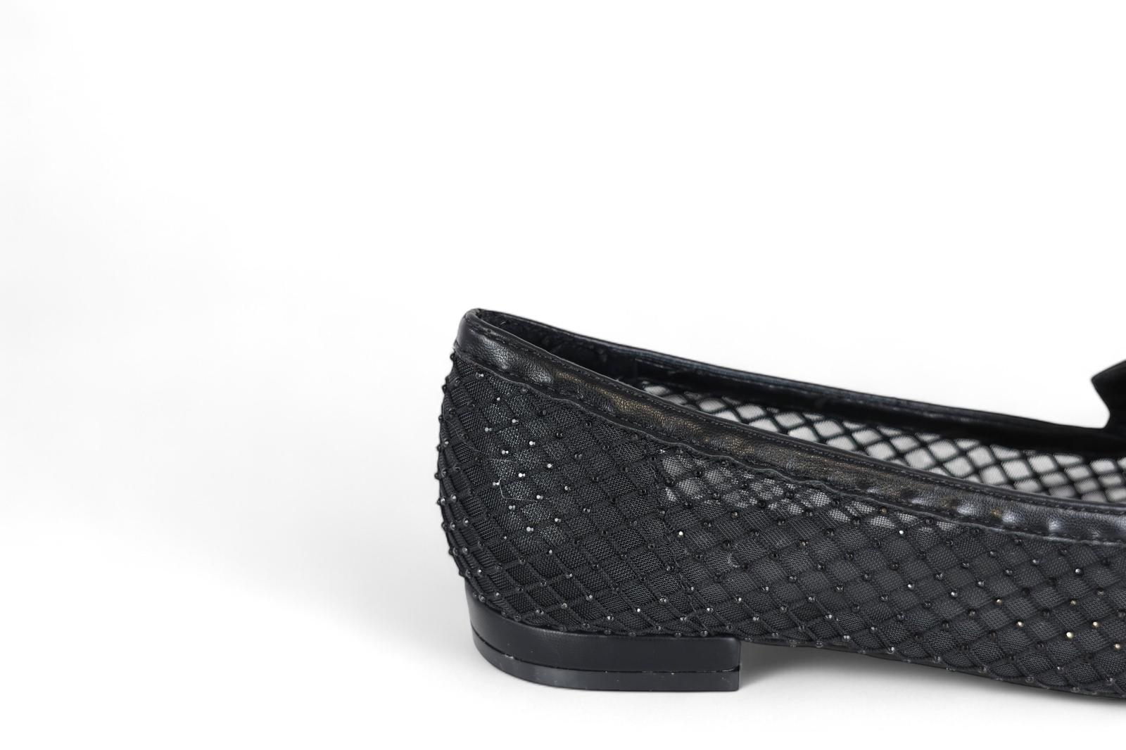 Cristin slipper donna in rete nera con strass