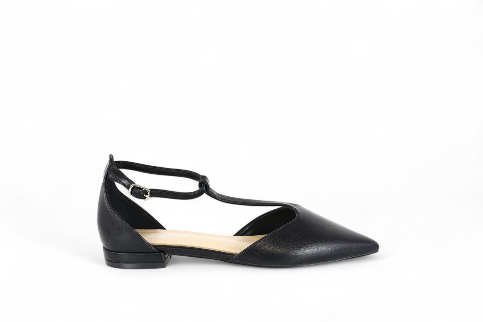 Cristin ballerina donna in ecopelle nera a punta con laccino sul collo del piede