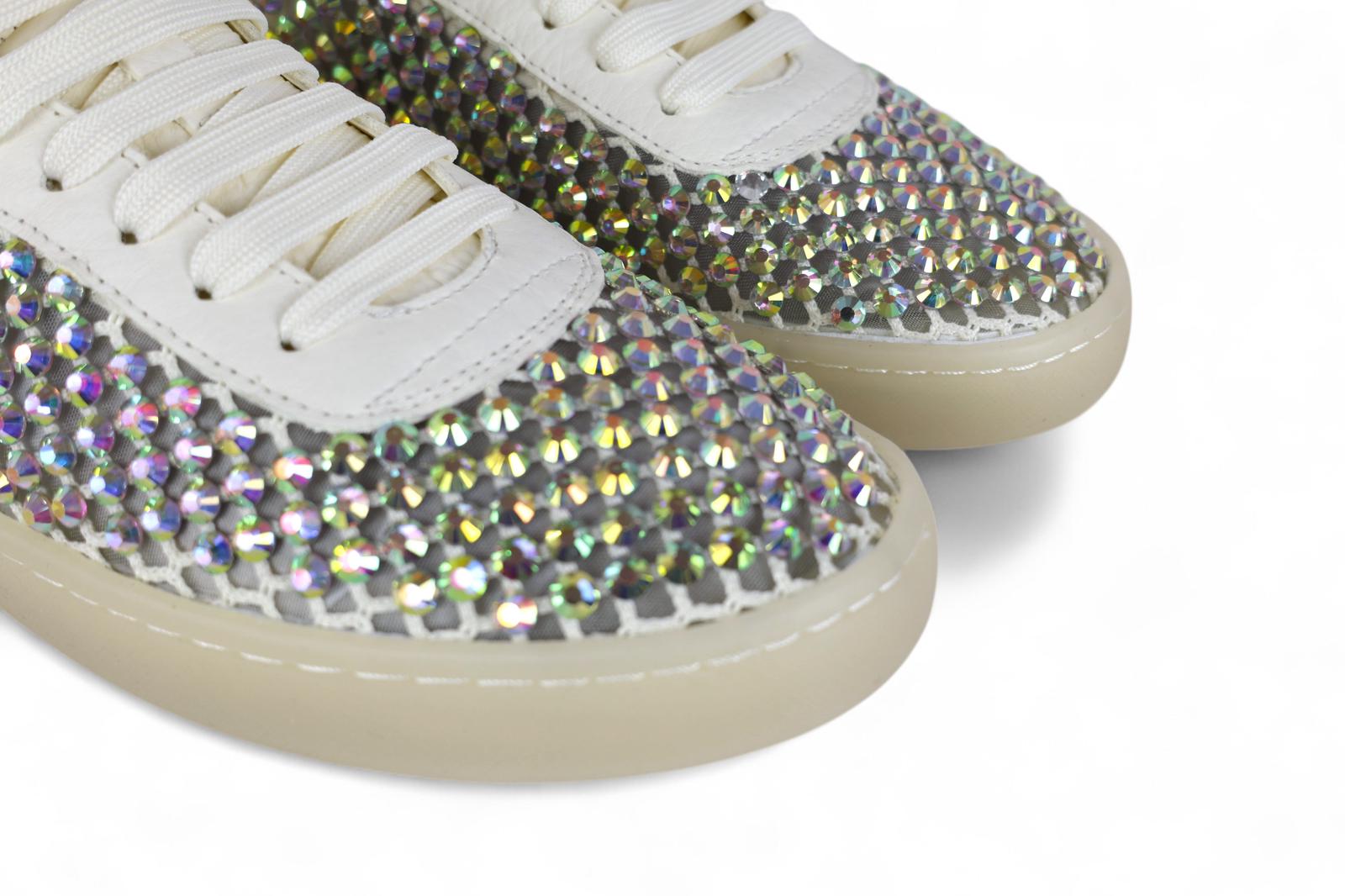Back 70 sneakers donna retata bianca con strass boreale