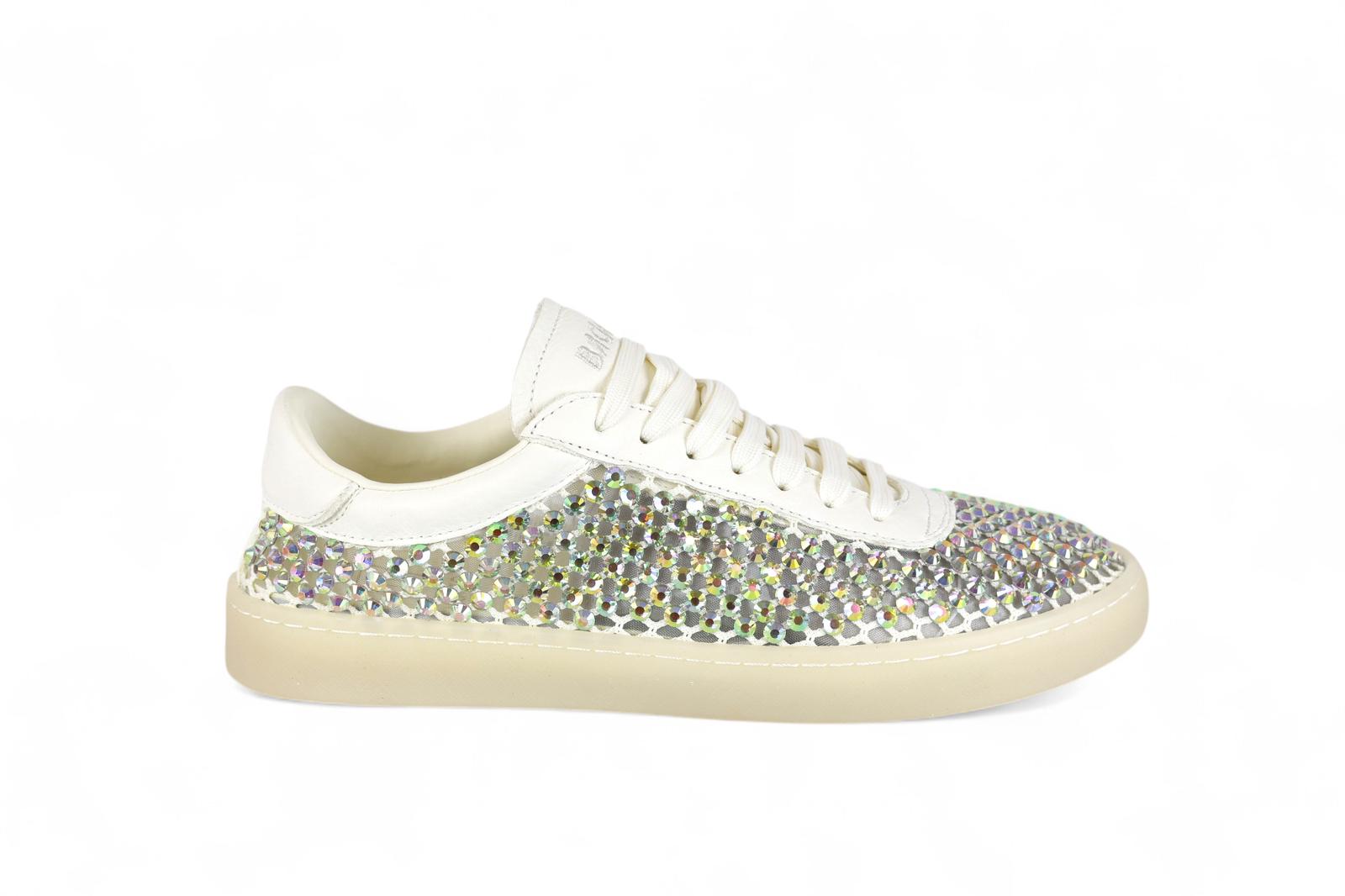 Back 70 sneakers donna retata bianca con strass boreale