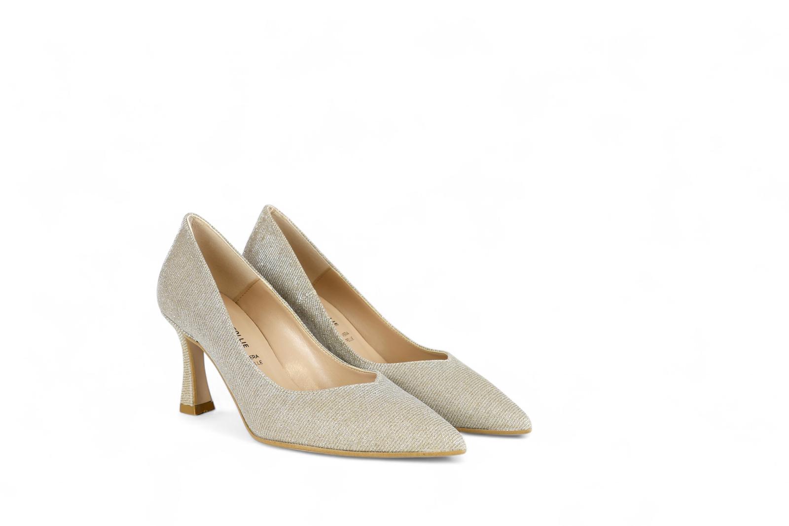 Divine Follie decollètè donna in glitter platinati