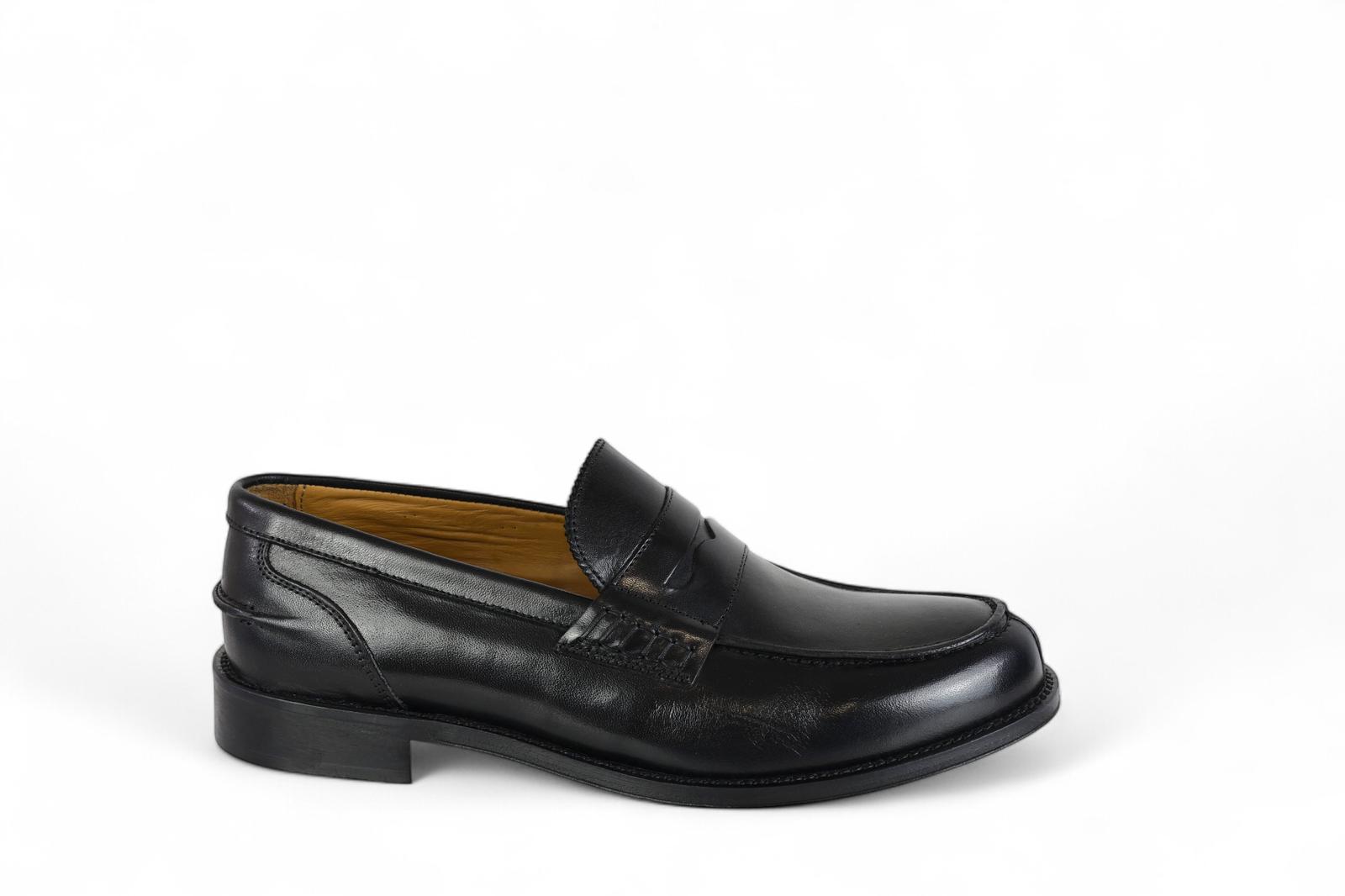 Exton college uomo bocca di leone in pelle nero