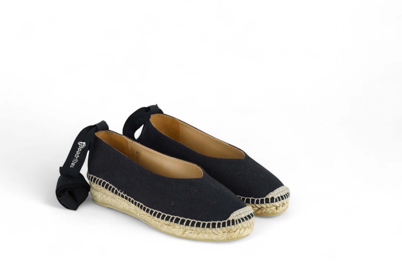 Espadrilles ballerina donna in tessuto nero