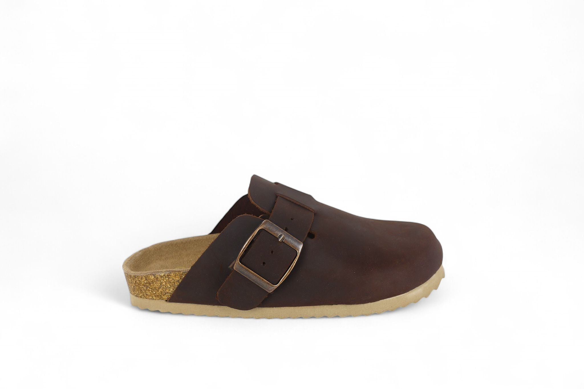 Colors of California mules donna in pelle marrone con fibbia