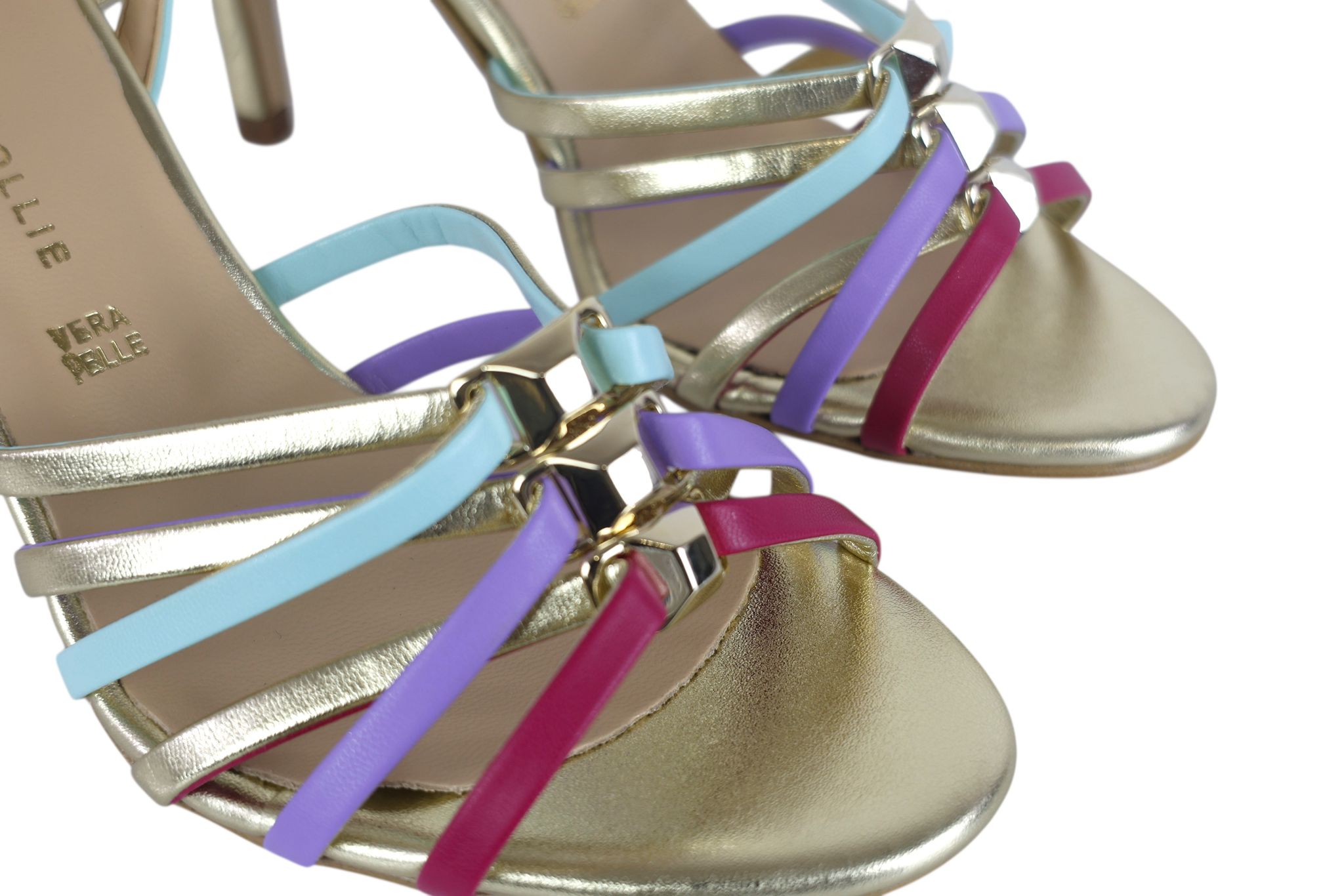 Divine Follie sandalo con tacco e laccini multicolor