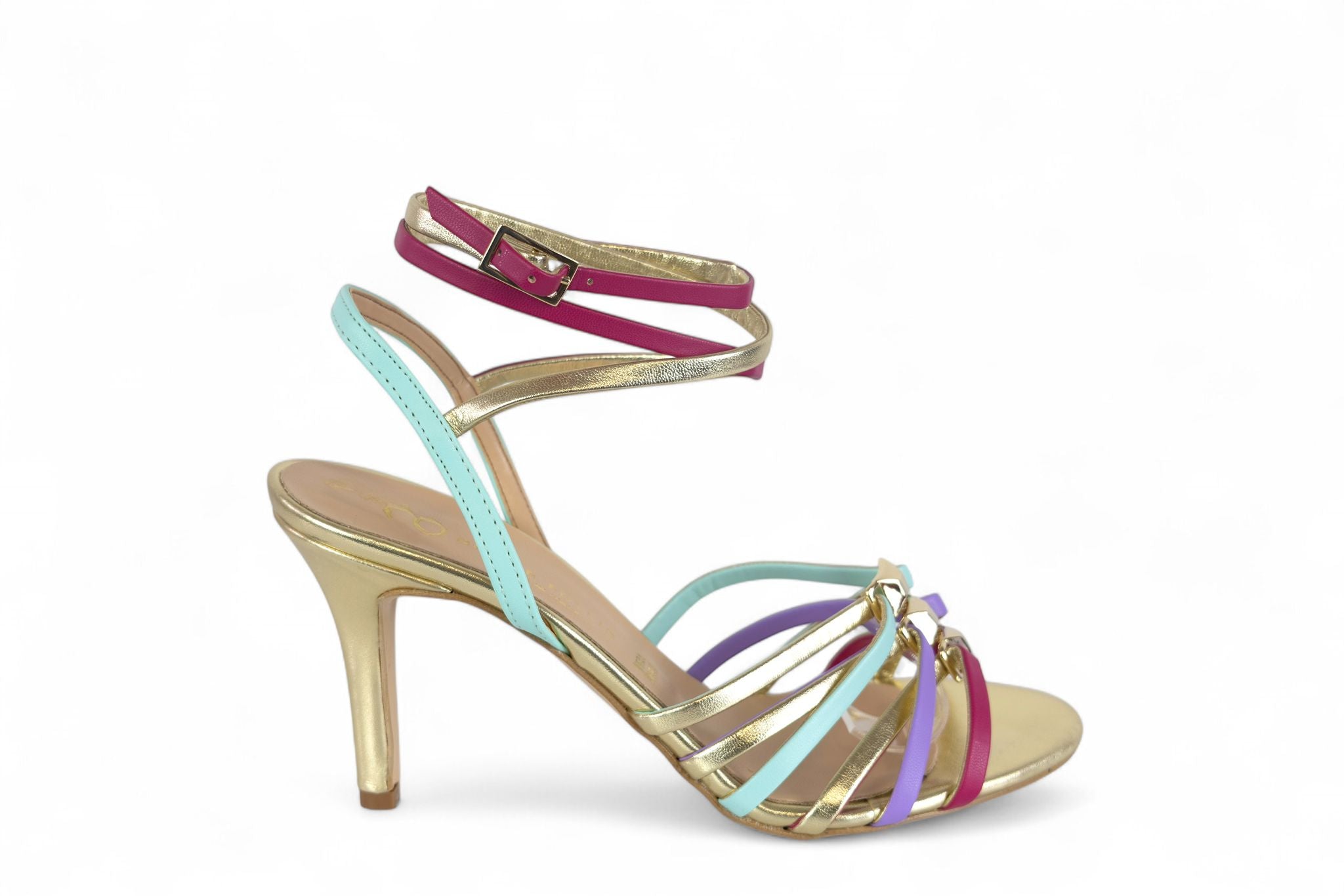 Divine Follie sandalo con tacco e laccini multicolor