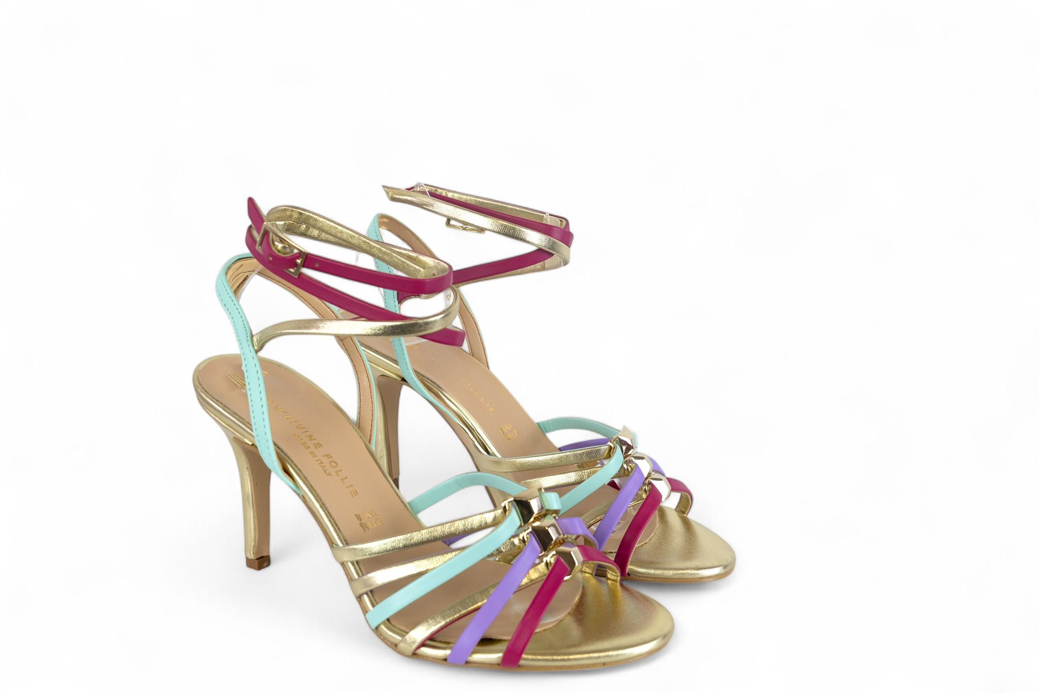 Divine Follie sandalo con tacco e laccini multicolor