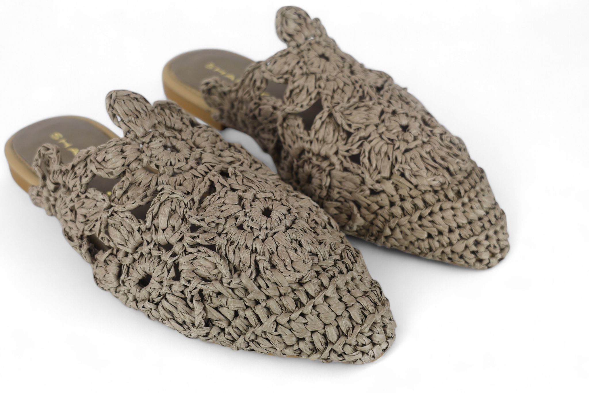 Shaddy mules donna in rafia color visone