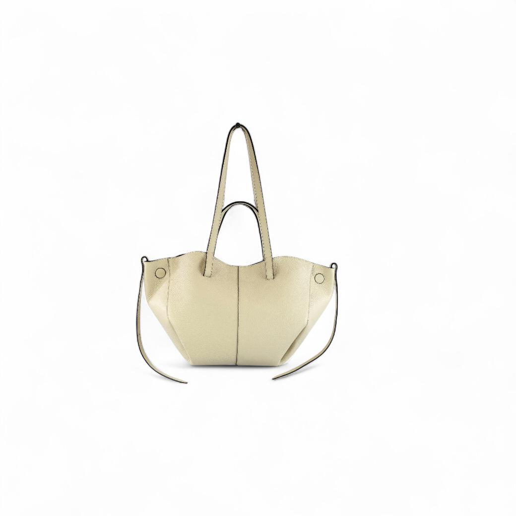 Cecile MI borsa donna in pelle panna modello shopper doppi manici