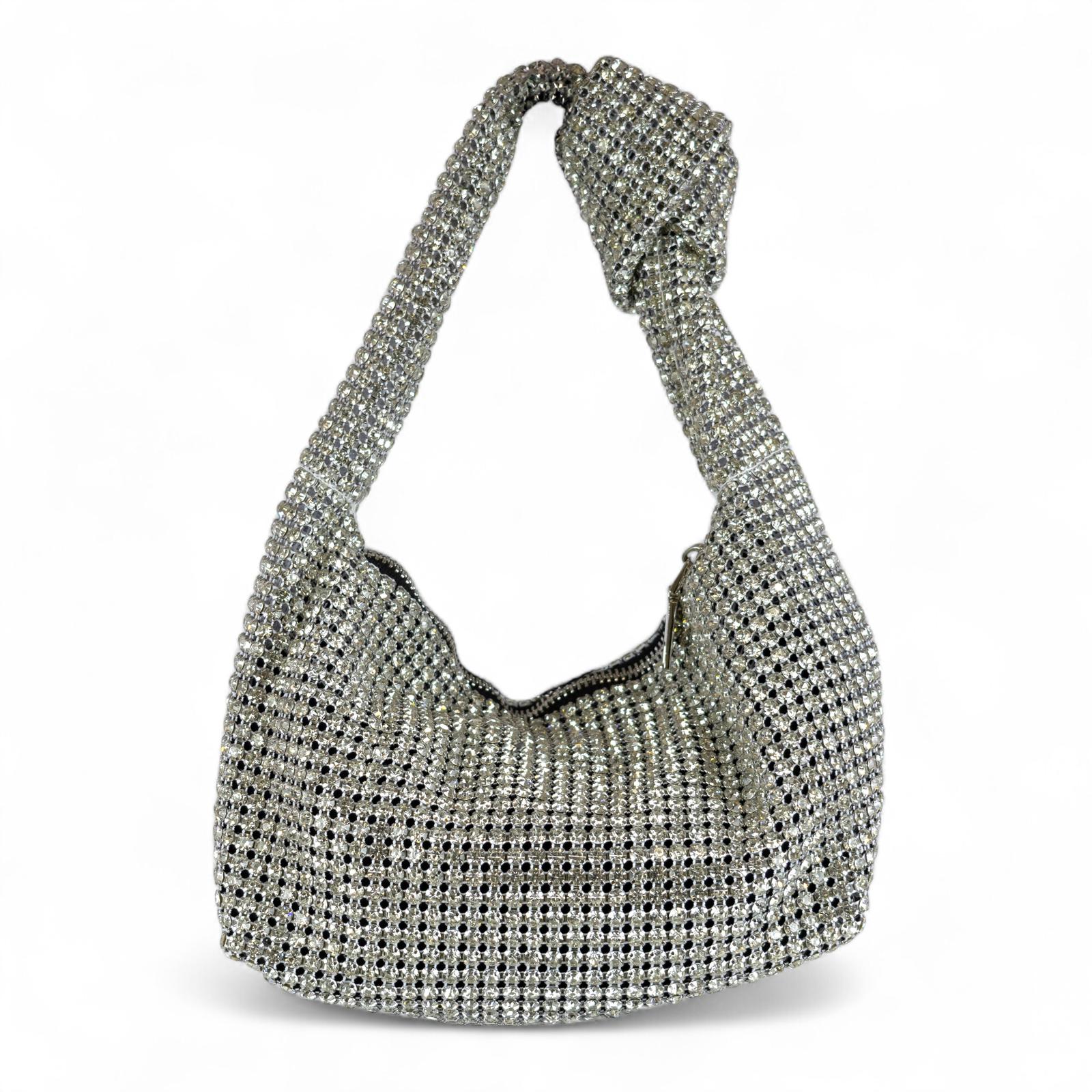Cecile MI borsa a mano gioiello in argento con strass
